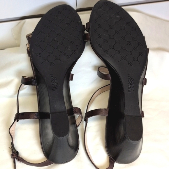 Franco Sarto Kindsey Buckle Detail/Wedge Heel Leather Sandal Size 10 NWOB - Picture 6 of 8
